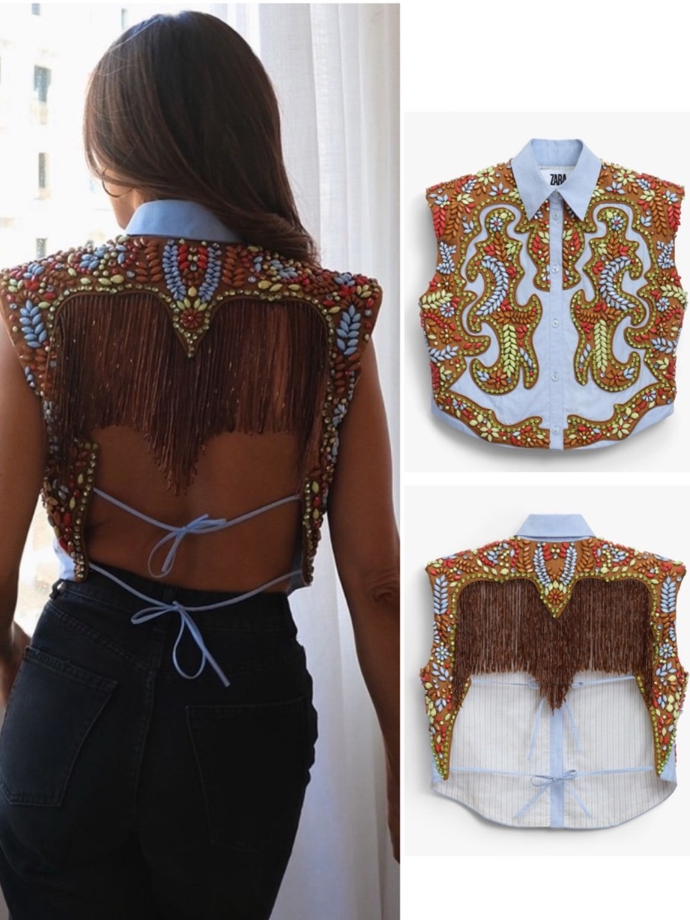 NWT Zara Embroidered Shirt Icons Limited Edition Size XS-S